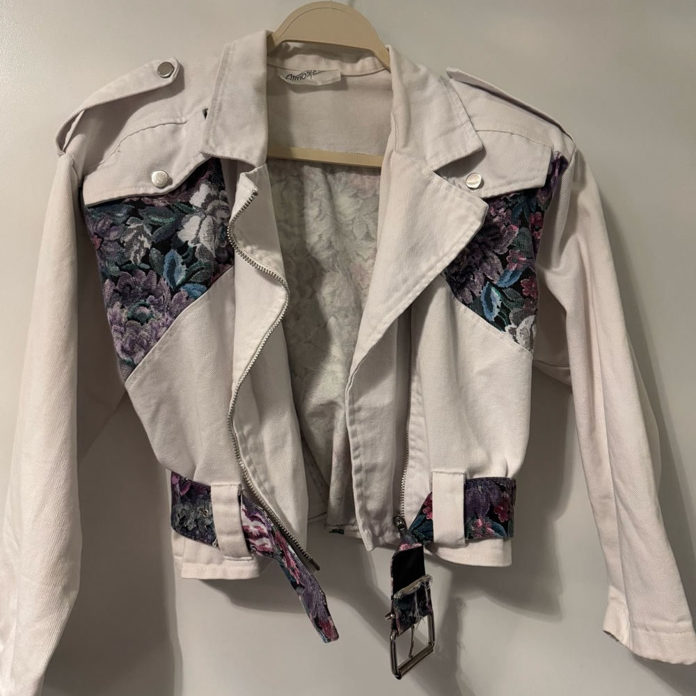 Vintage Tapestry and Denim Cropped Jacket